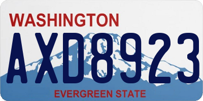 WA license plate AXD8923