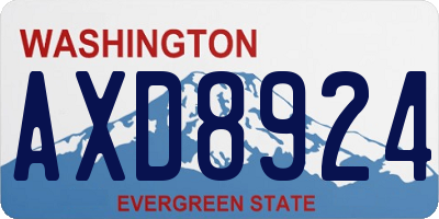 WA license plate AXD8924