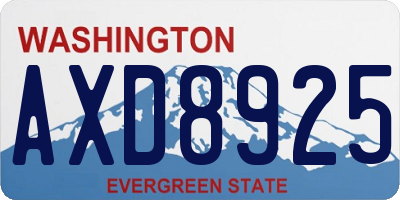WA license plate AXD8925