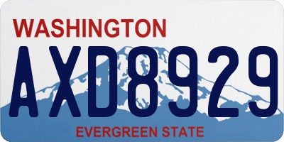 WA license plate AXD8929