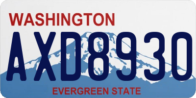 WA license plate AXD8930