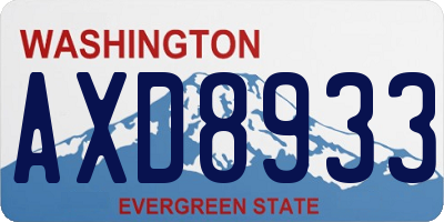 WA license plate AXD8933