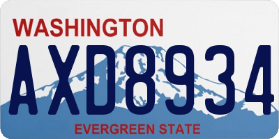 WA license plate AXD8934