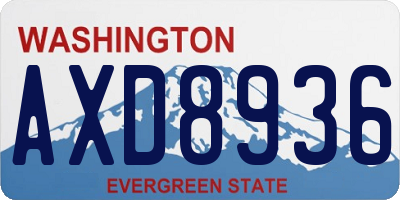 WA license plate AXD8936