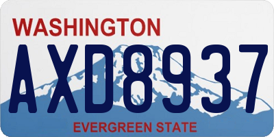 WA license plate AXD8937