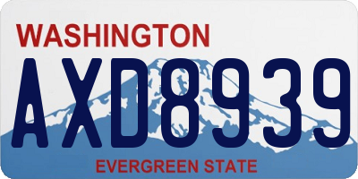 WA license plate AXD8939