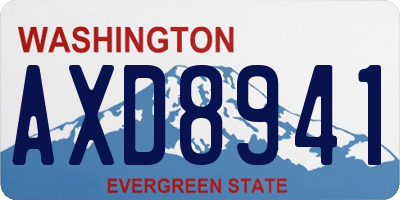 WA license plate AXD8941