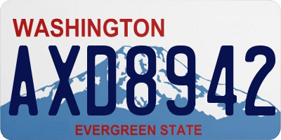 WA license plate AXD8942