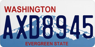 WA license plate AXD8945