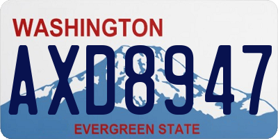 WA license plate AXD8947
