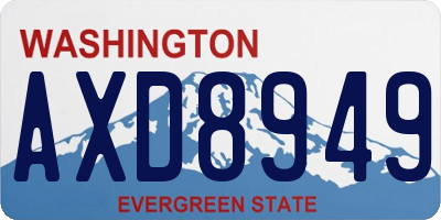 WA license plate AXD8949