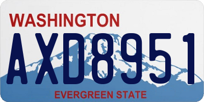 WA license plate AXD8951