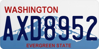 WA license plate AXD8952