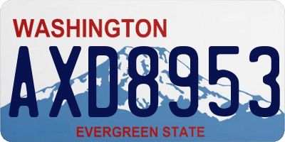 WA license plate AXD8953