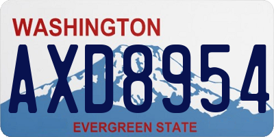 WA license plate AXD8954