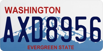 WA license plate AXD8956