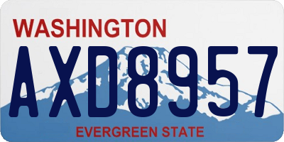 WA license plate AXD8957