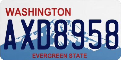 WA license plate AXD8958