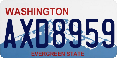 WA license plate AXD8959
