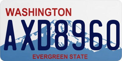 WA license plate AXD8960