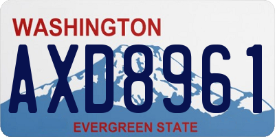 WA license plate AXD8961