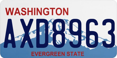 WA license plate AXD8963