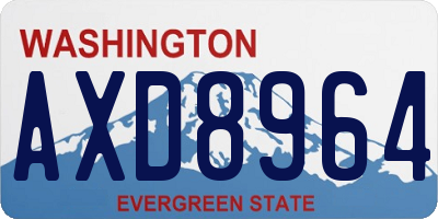 WA license plate AXD8964