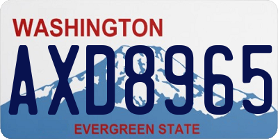 WA license plate AXD8965