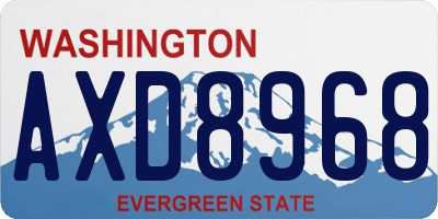 WA license plate AXD8968