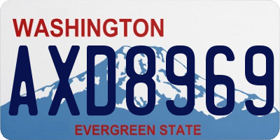 WA license plate AXD8969