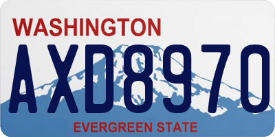 WA license plate AXD8970
