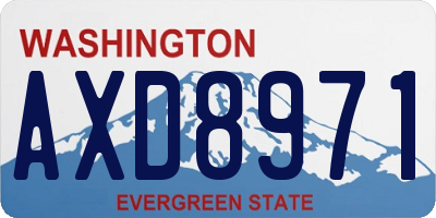 WA license plate AXD8971