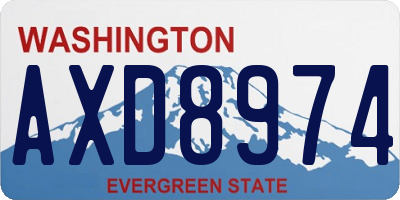 WA license plate AXD8974