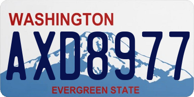 WA license plate AXD8977
