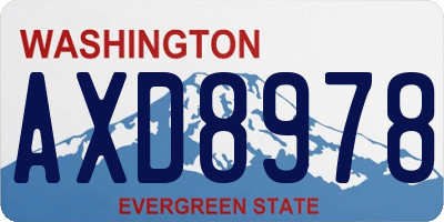 WA license plate AXD8978
