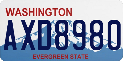 WA license plate AXD8980