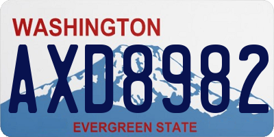 WA license plate AXD8982