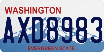 WA license plate AXD8983