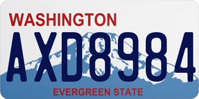 WA license plate AXD8984