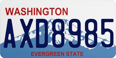 WA license plate AXD8985
