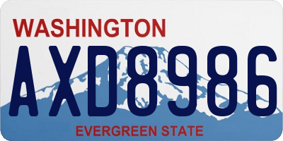 WA license plate AXD8986