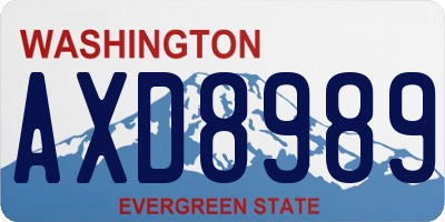 WA license plate AXD8989