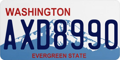 WA license plate AXD8990