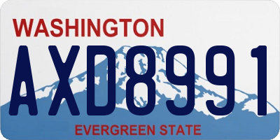WA license plate AXD8991