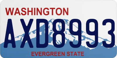 WA license plate AXD8993