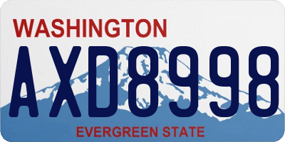 WA license plate AXD8998