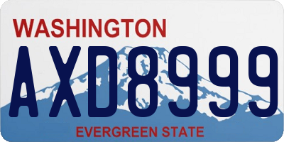 WA license plate AXD8999