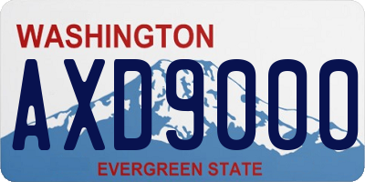 WA license plate AXD9000