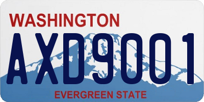 WA license plate AXD9001