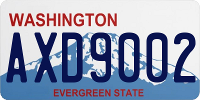 WA license plate AXD9002
